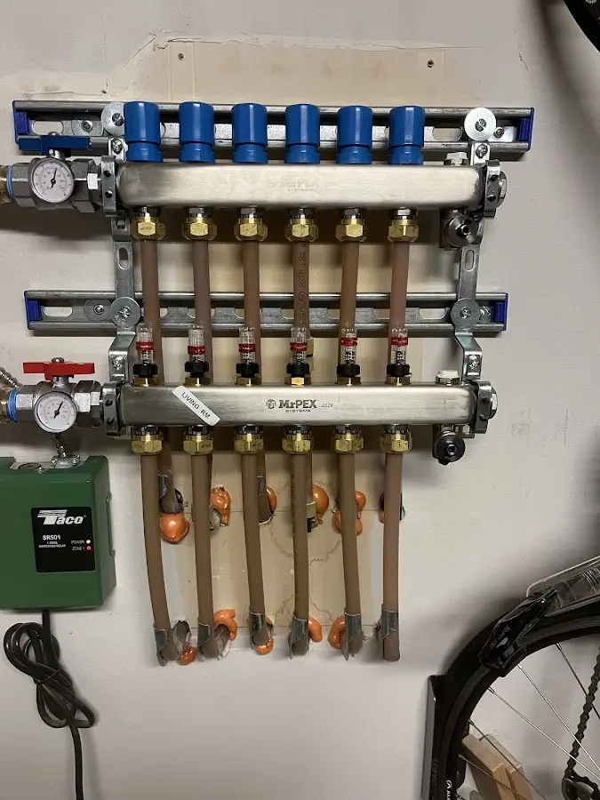 Plumber performing Gas Leak Detection at a residential property in Karnes City